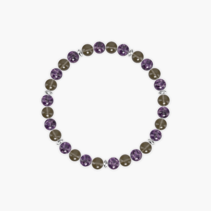 Amethyst and Smoky Quartz Bracelet