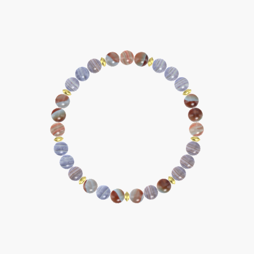 Blue Lace Agate and Sardonyx Bracelet