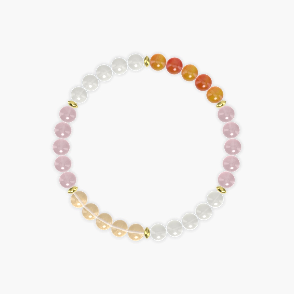 Moonstone, Rose Quartz, Carnelian and more Gemstone Bracelet