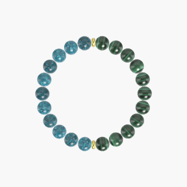 Malachite and Apatite Bracelet