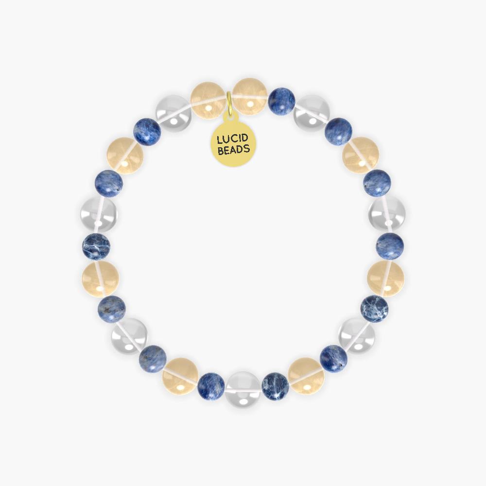 Sodalite, Citrine and Clear Quartz Bracelet