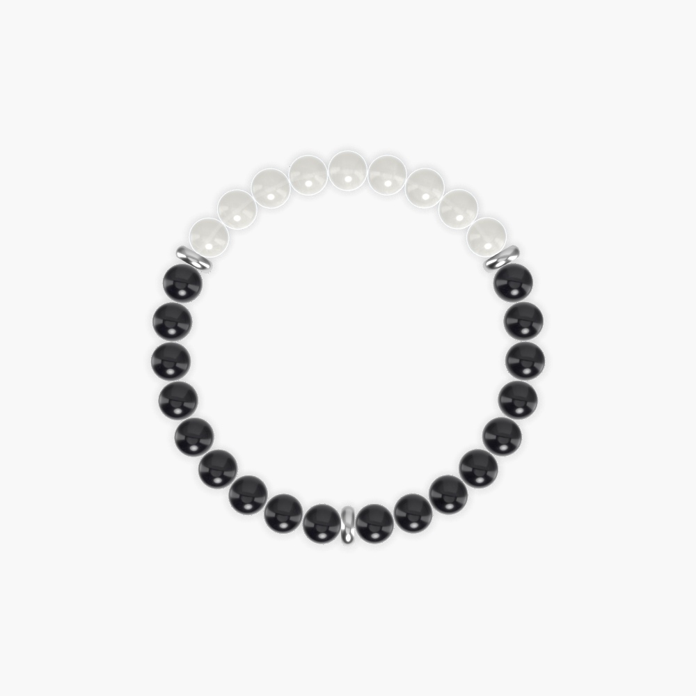 Black Obsidian and Moonstone Bracelet