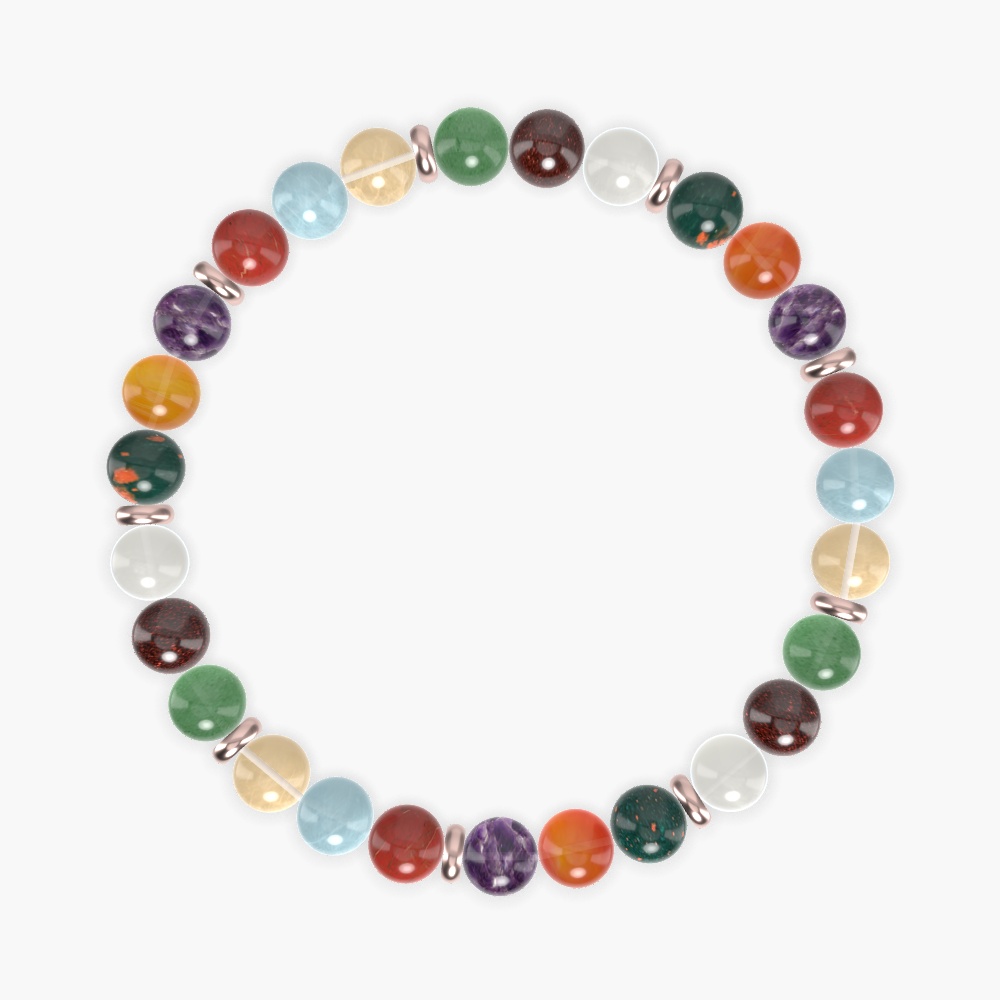 Amethyst, Carnelian, Bloodstone and more Gemstone Bracelet