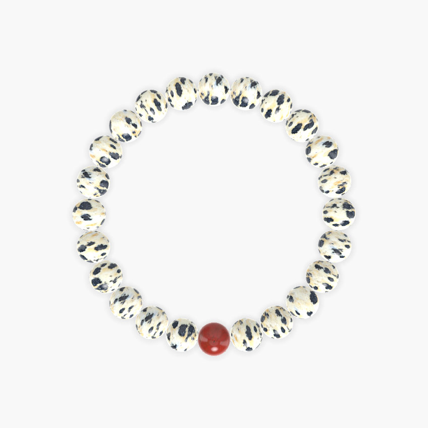 Dalmatian Jasper and Red Jasper Bracelet
