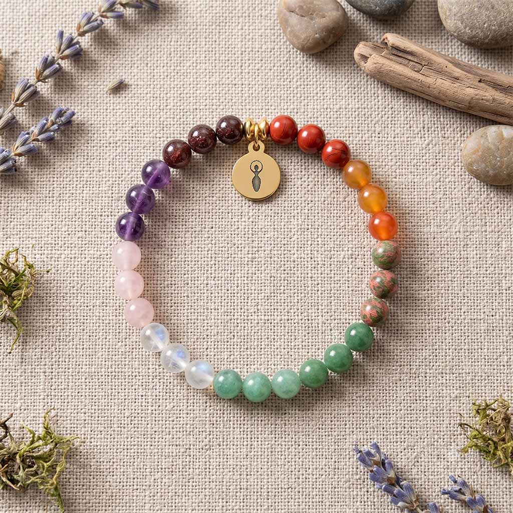 Moonstone, Green Jade, Aventurine and more Gemstone Bracelet