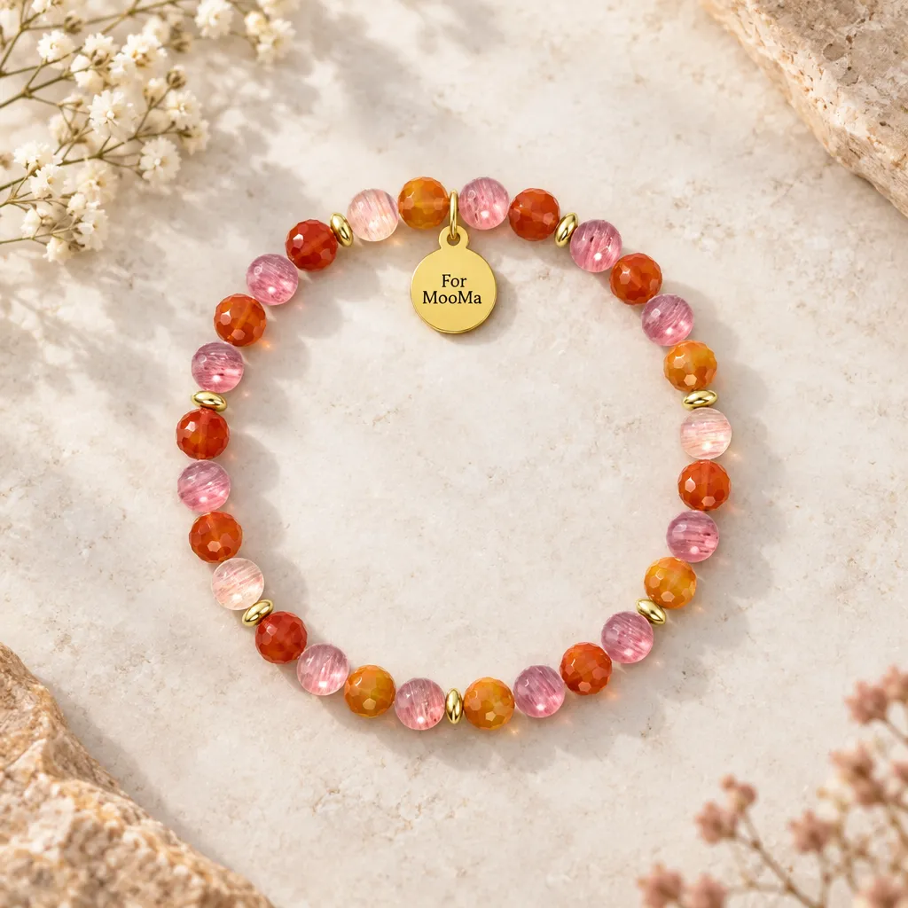Carnelian and Rhodonite Bracelet