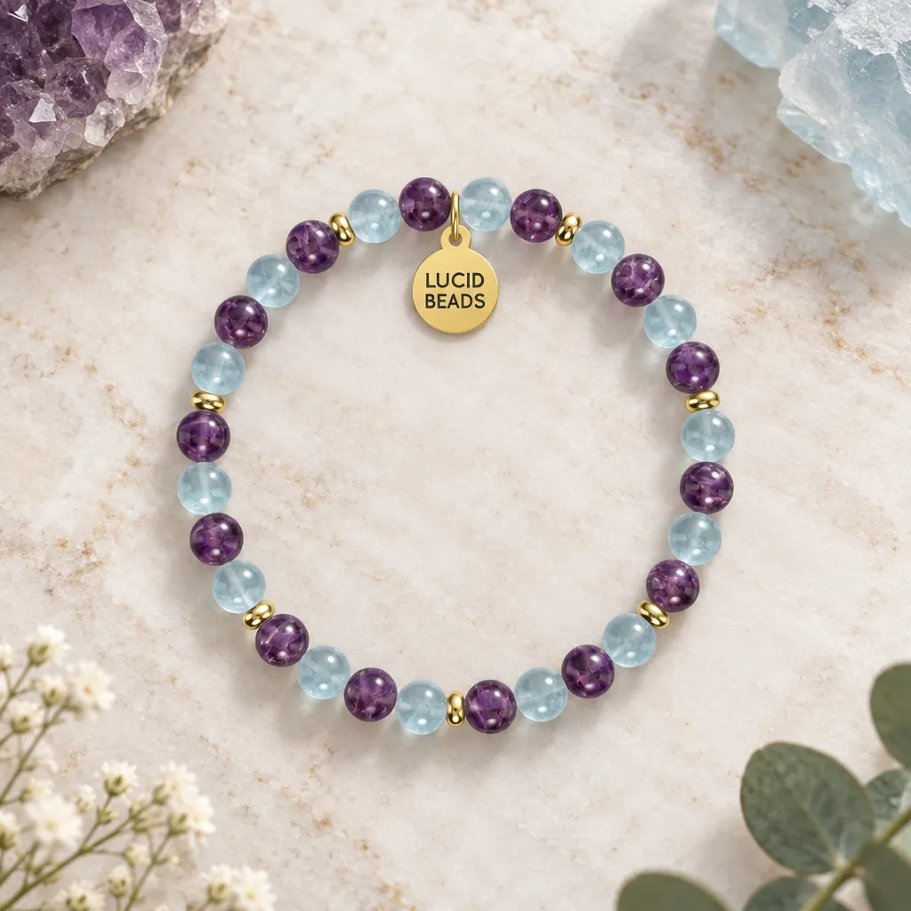 Amethyst and Aquamarine Bracelet