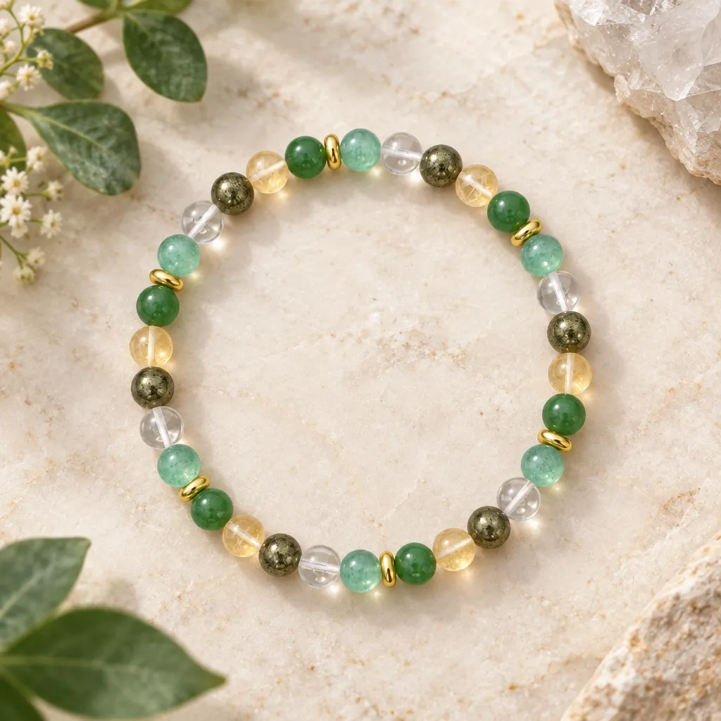 Green Jade, Aventurine, Citrine and more Gemstone Bracelet