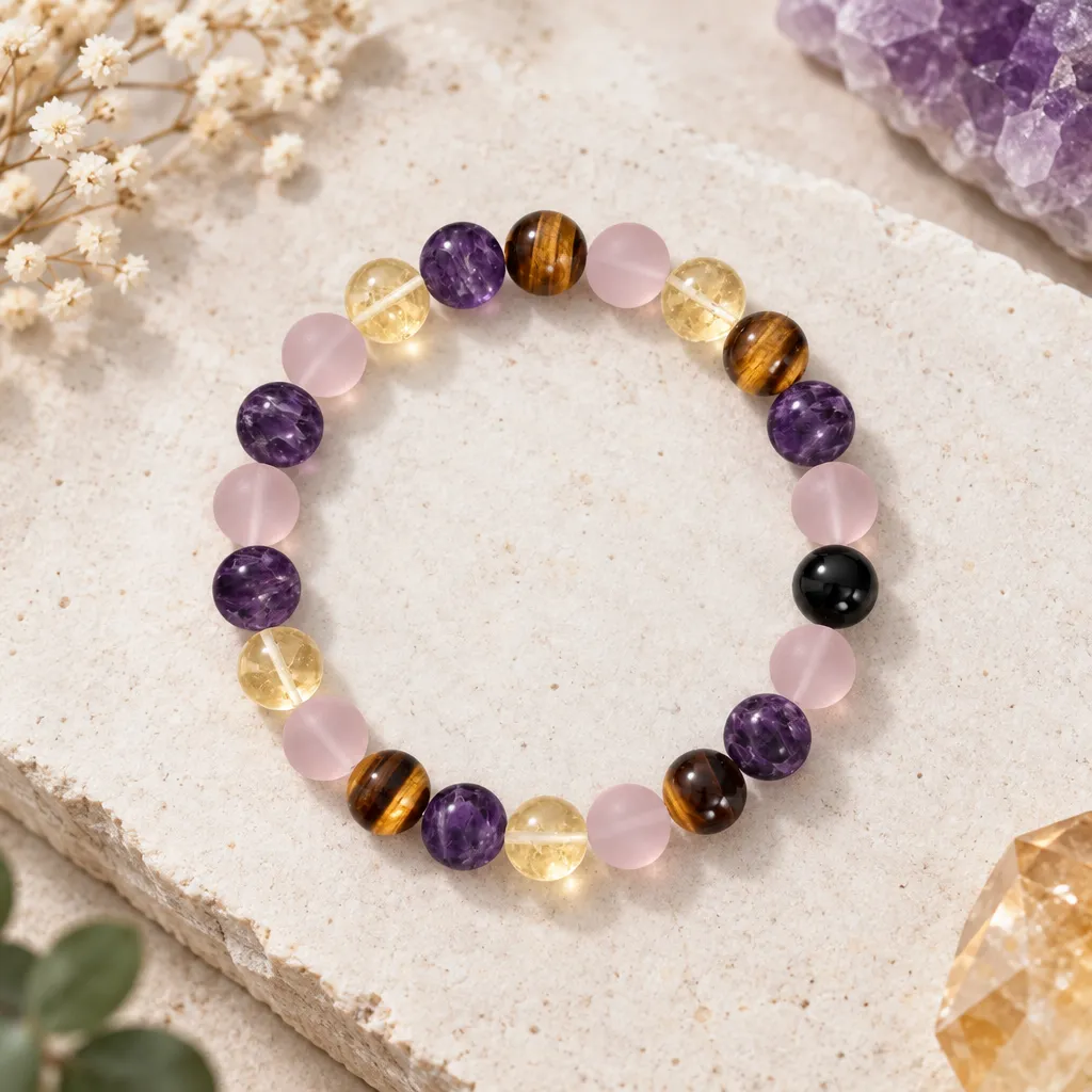 Rose Quartz, Amethyst, Citrine and more Gemstone Bracelet