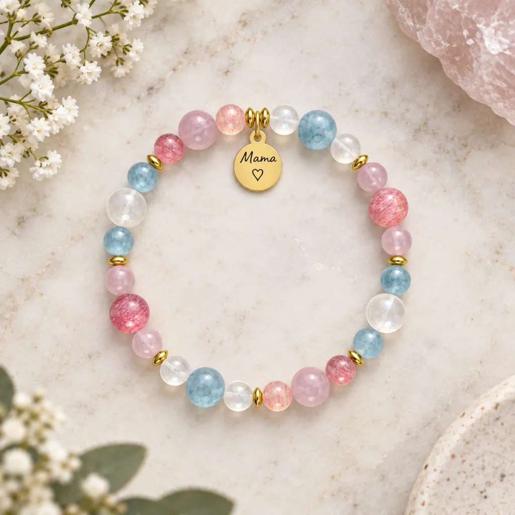Aquamarine, Moonstone, Rose Quartz and more Gemstone Bracelet