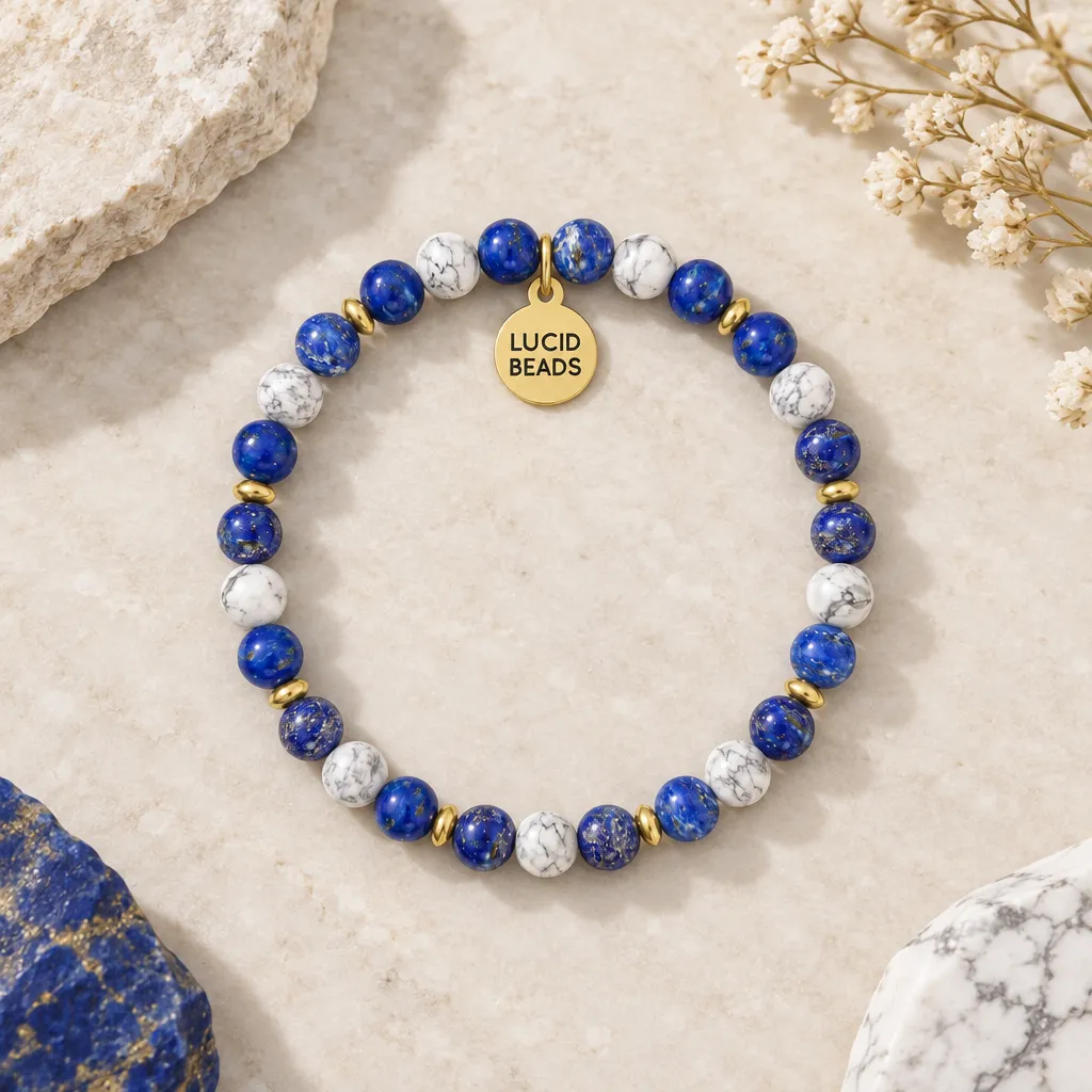Lapis Lazuli and Howlite Bracelet