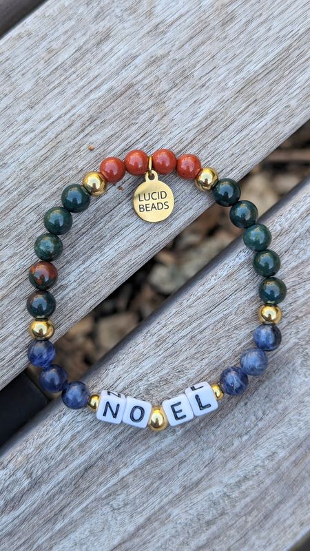 Bloodstone, Sodalite and Red Jasper Bracelet