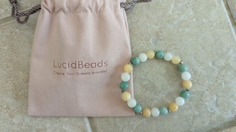 Green Jade, White Jade, and Yellow Jade Gemstone Bead Bracelet